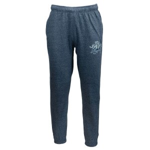 Navy Heathered Sweatpants Aggie Bull Fleece-Lined